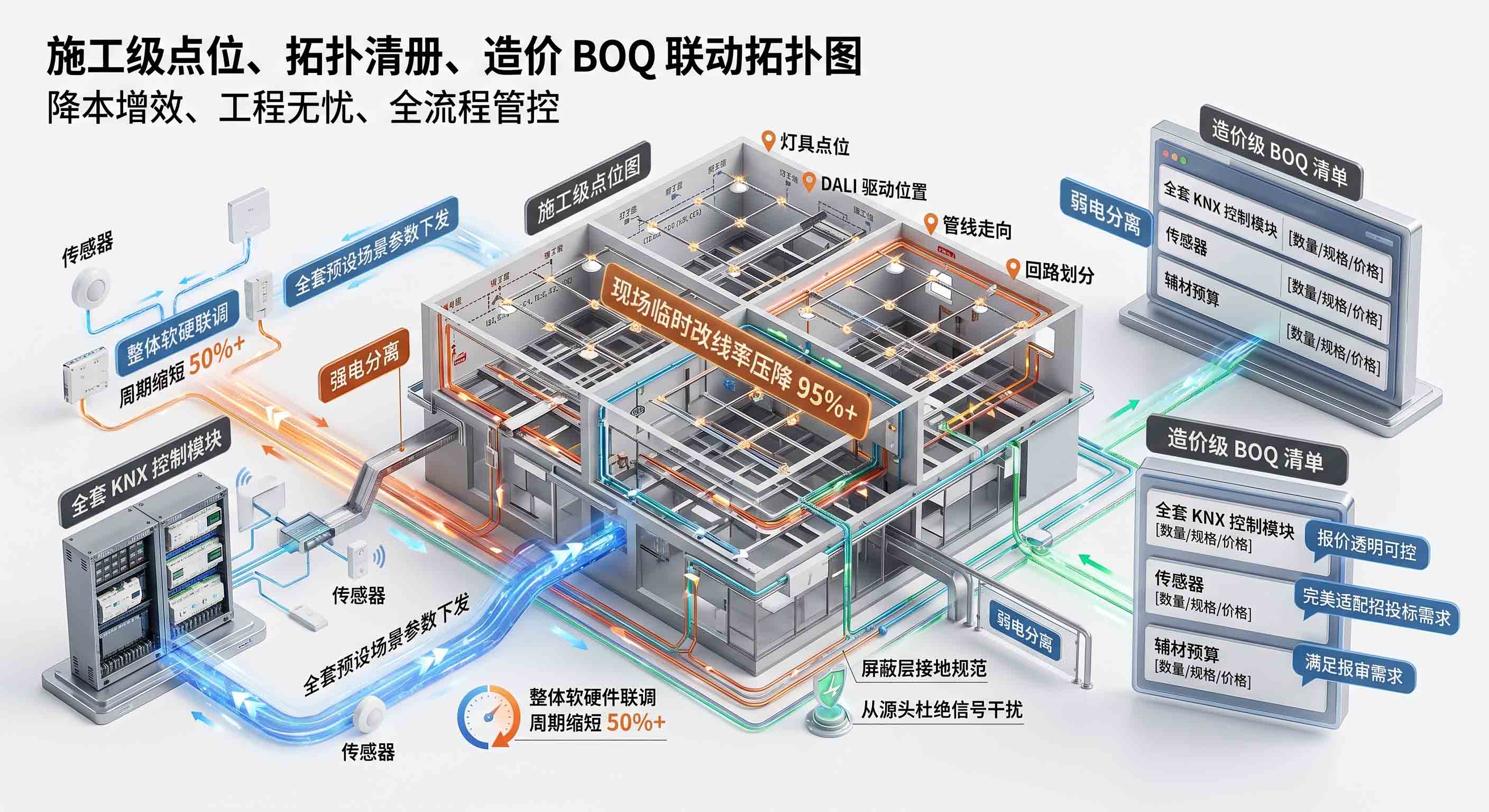 广州五星级酒店弱电照明工程：施工级 CAD 点位图、拓扑设计与造价 BOQ 联动优化。