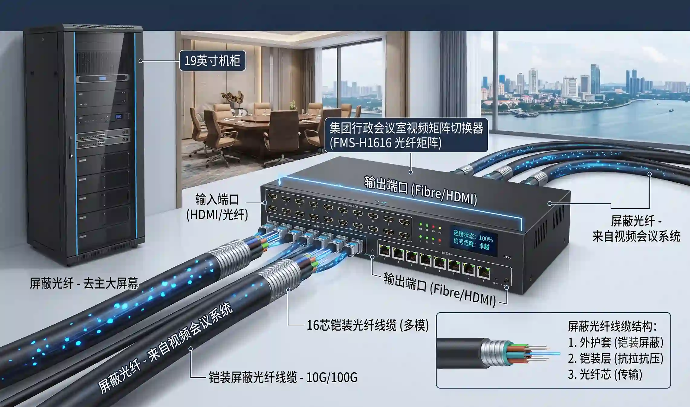 集团行政会议室：防涉密传输与多屏互动的底层安全方案